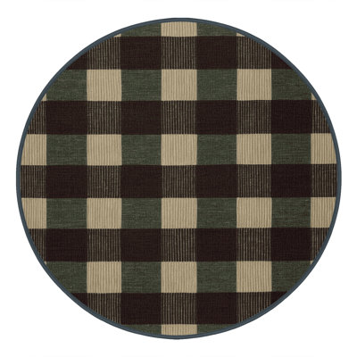 Machine Washable Checkered Brown Area Rug
