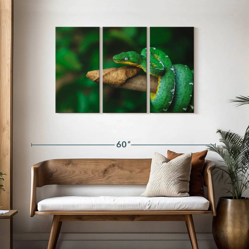 Emerald Tree Snake, 28" H x 45" W