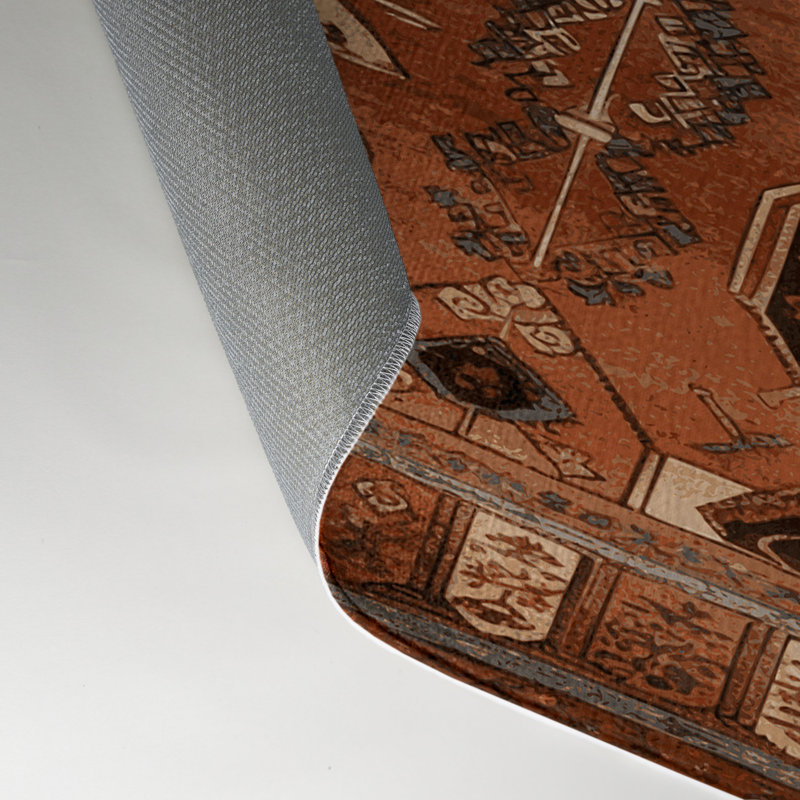 Tapis turc intérieur et extérieur brun, Rectangle 5 pi x 7 pi