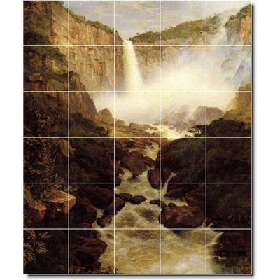 21.25" x 25.5" Ceramic Painting Decorative Mural Tile 4.25" x 4.25"