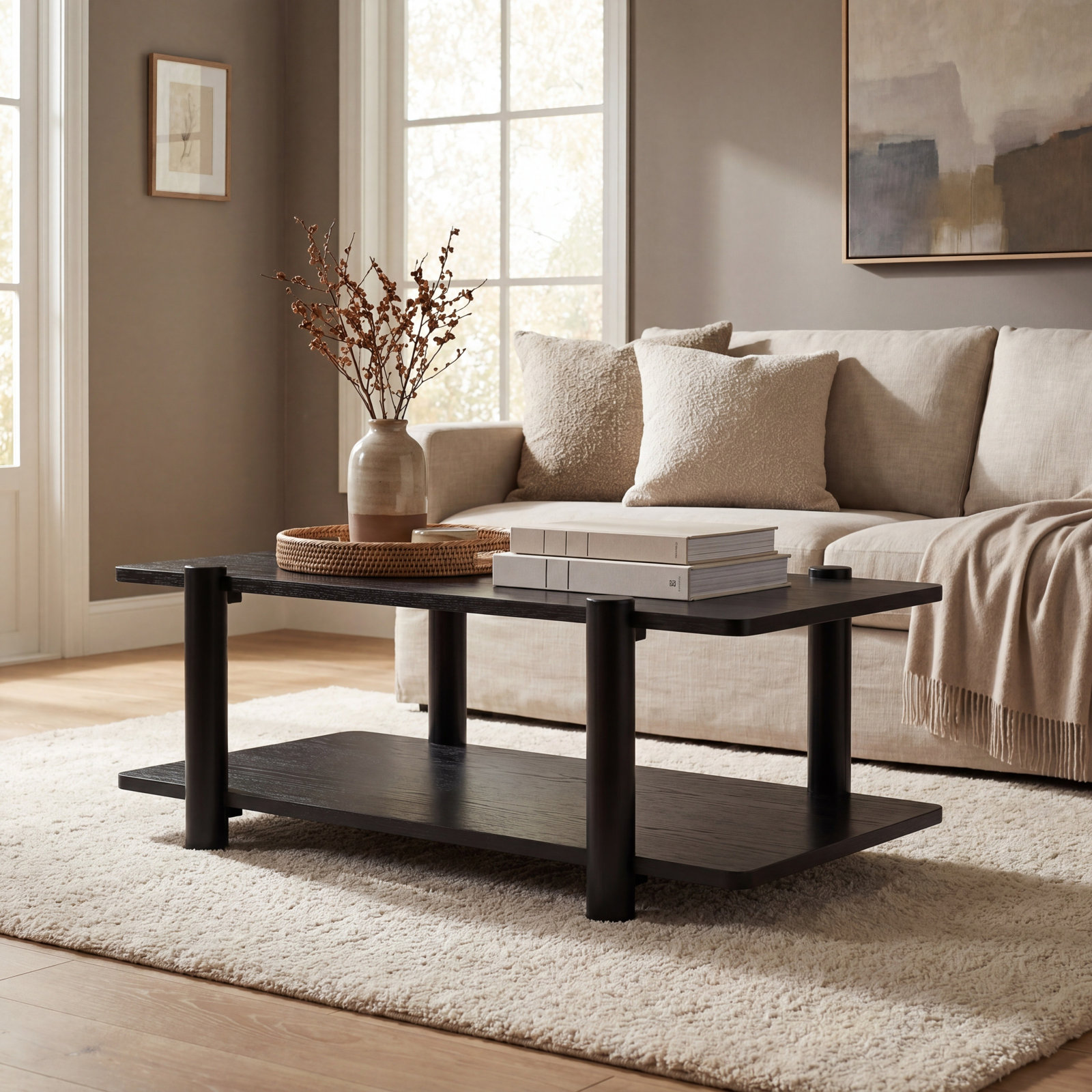 Hepburn 48" Coffee Table, Black