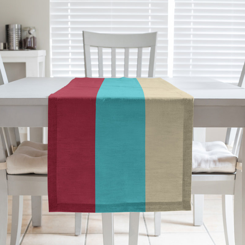 Chemin de table Seattle, 72 po x 16 po, Rouge Sedona / bleu sarcelle / sable de Sonora, Arizona