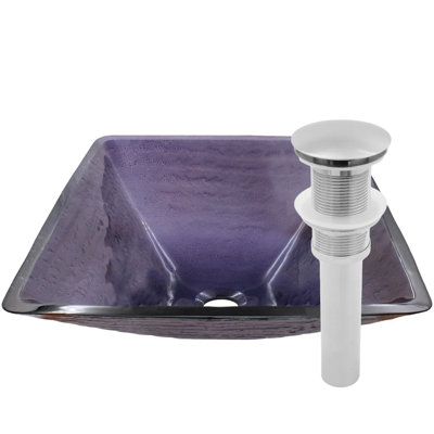 Novatto 17'' Glass Square Bathroom Sink