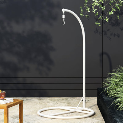 Fauteuil suspendu Cozy - blanc, support en fer avec ceinture, 44 po Profondeur, largeur, hauteur 80, poids 43,83 lb
