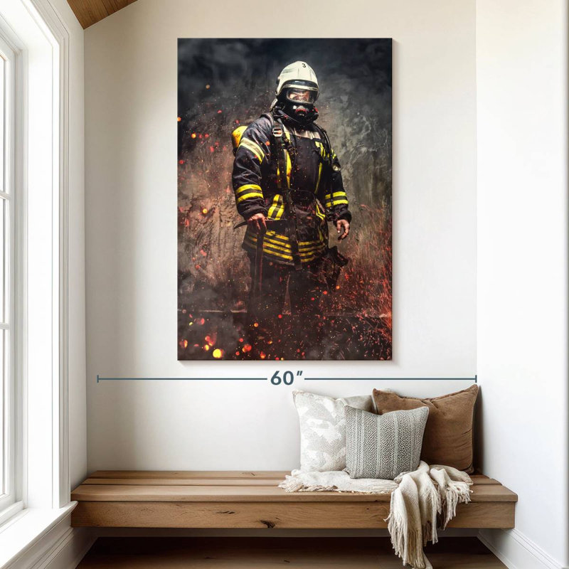 Firefighter Rescue Mission, 51" H x 34" W