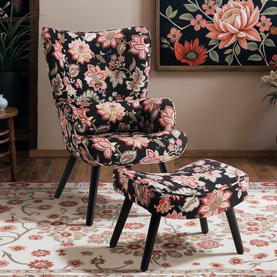 Kade Upholstered Linen Armchair With Footstool