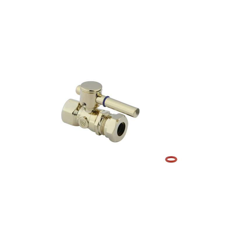 South Beach Straight Stop Valve, Polished Brass