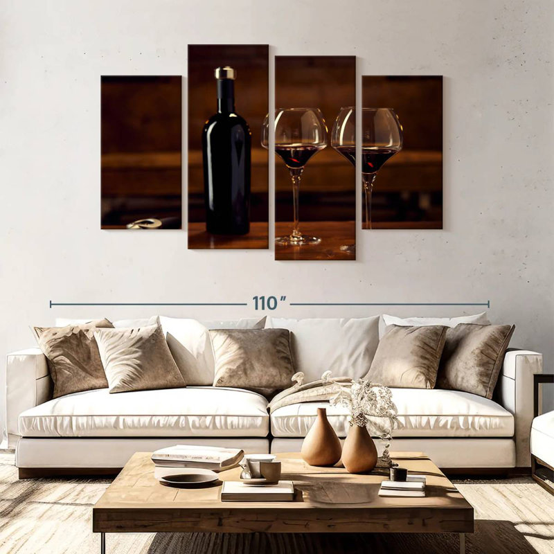 Yarlin buvant du vin rouge, H 54 po x l 84 po
