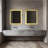 Alyra Gold and White Tile Textured Framed Accent Mirror