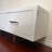 78.7"L Modern High Gloss TV Stand – Slatted Drawer Fronts, Stainless Steel Legs & Handles – White-404398560