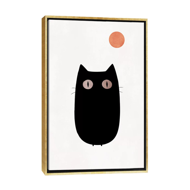 " The Cat " by Kubistika, Gold Framed Canvas, 60" H x 40" W x 1.5" D, No Mat