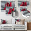 Red Gray Industrial Industrial Factories - Art mural-943983801-943983806