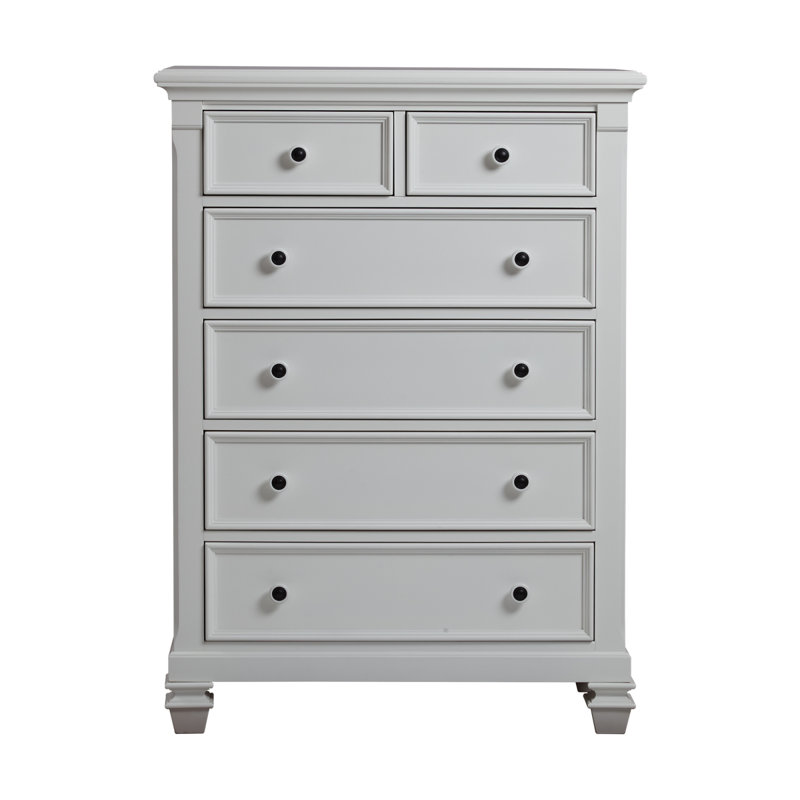 Commode 6 tiroirs Glendale blanc pur