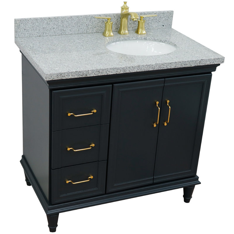 Ensemble de meuble-lavabo simple 37 po Leonardson, Gris foncé
