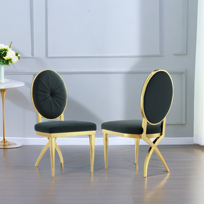 Chaise d'appoint en velours Bilgarrie King Louis