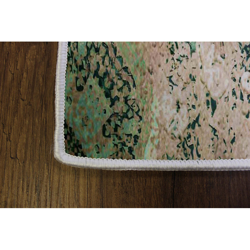 Elegant Hall Carpet, 3D Digital Print Design, 3.9 x 4.9 ft | 100% Polyester, Antibacterial, Non-Slip PVC Dot Underside, Pile Height: 0.04 in, Machine Washable, Perfect for Living Room & Entryway Decor