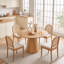 Ensemble de 2 chaises de salle à manger en rotin, chaises de salle à manger rembourrées en lin avec dossiers, chaises de cuisine modernes avec pieds en bois pour la salle à manger-930022136-930022133