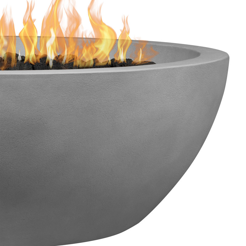 Eldora Round Concrete Fire Pit by Jensen Co, 16" H x 42" W x 42" D, Propane, Ash