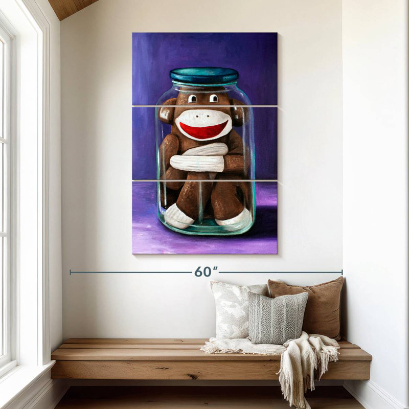 Ketti Preserving Childhood Sock Monkey, 50" H x 32" W