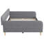 Lit de jour rembourré grand moderne avec dossier capitonné, structure en tissu de lin, aucun sommier tapissier requis, gris