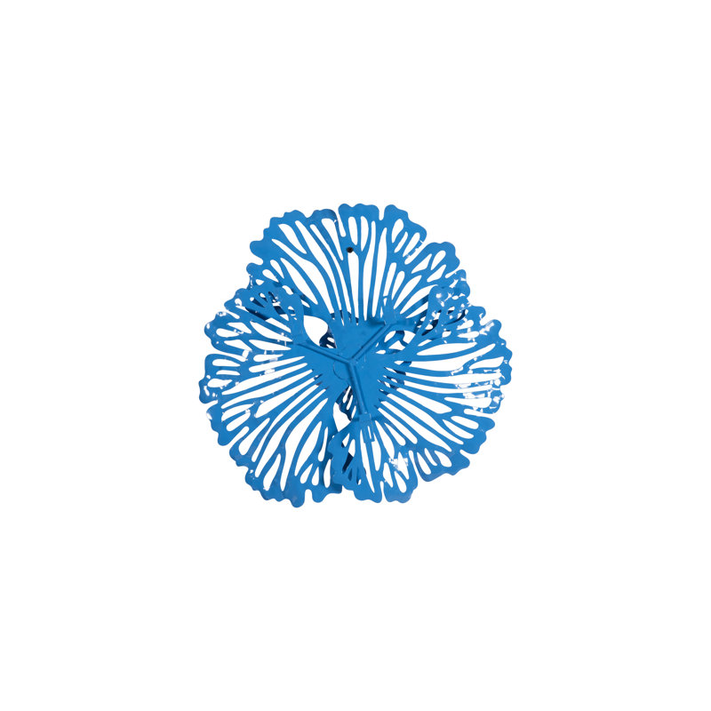 Flower Wall Art Extra Small Metal, Blue