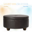 Repose-pieds rond avec rangement en similicuir de 31,75 po Baller-126256551