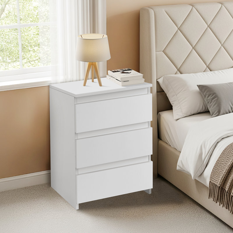 45cm W Bedside Table, White