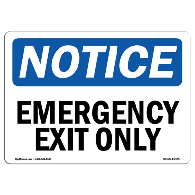 Emergency Exit Only Sign