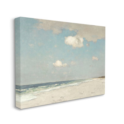 «Beach Landscape Neutral Blue» par Christy McKee - reproduction d'art