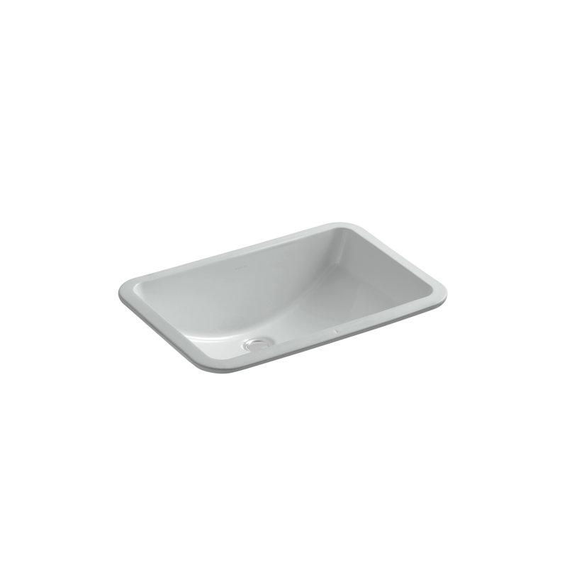 Ladena Vitreous China Rectangular Undermount Bathroom Sink, Tea Green