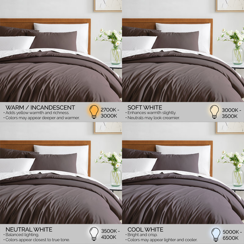 Housse de couette Vilano de Southshore Fine Linens, grande taille, en microfibre 110 g/m² avec fermeture éclair invisible et 4 attaches aux coins, 2 taies d'oreiller King, King/California King, brun chocolat