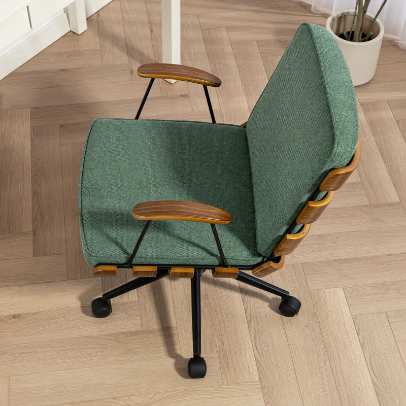 Swivel Office Chair, Adjustable Height Task Chair with Upholstered, Green