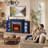 72'' Tv Stand Led For Tvs Up To 80'' With Electric Fireplace And Adjustable Shelves,black