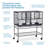 Steel Flat Top Breeder Bird Cage with Wheels with Stand with Perch with Tray-1984793955