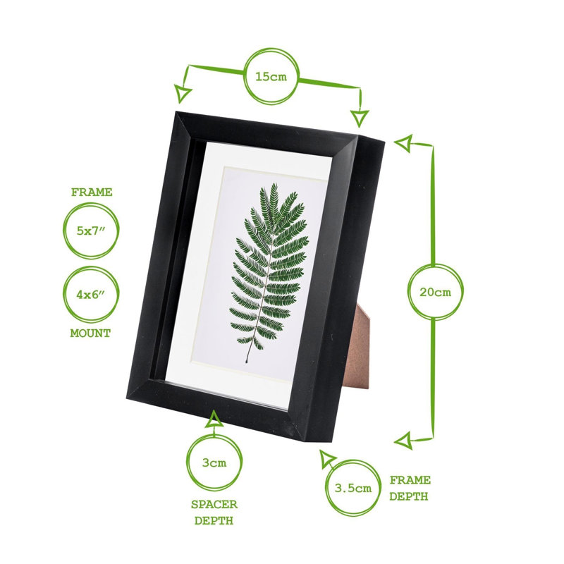 Nicola Spring - 3D Box Photo Frames - 5 x 7" with 4 x 6" Mount, White/Ivory
