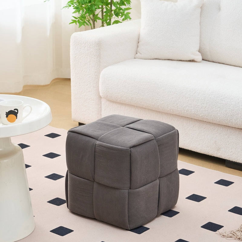 Upholstered Ottoman, Gray
