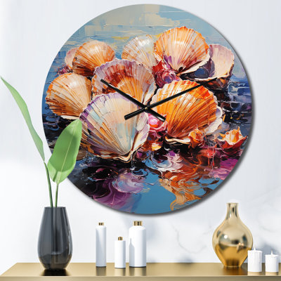 Horloge murale Expressionist Seashells Collage I - Animaux