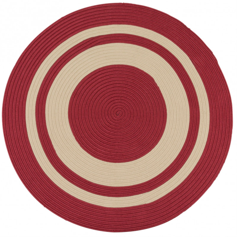 Tapis intérieur / extérieur Don - rouge, Rond 3 pi