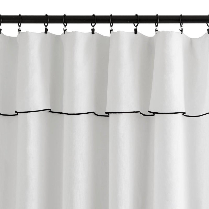 Dziedzic Panel Semi Sheer Single Curtain, 200 W x 280 D cm, White/Grey