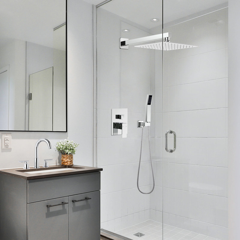 Complete Shower System with Rough in-Valve, Polish Chrome