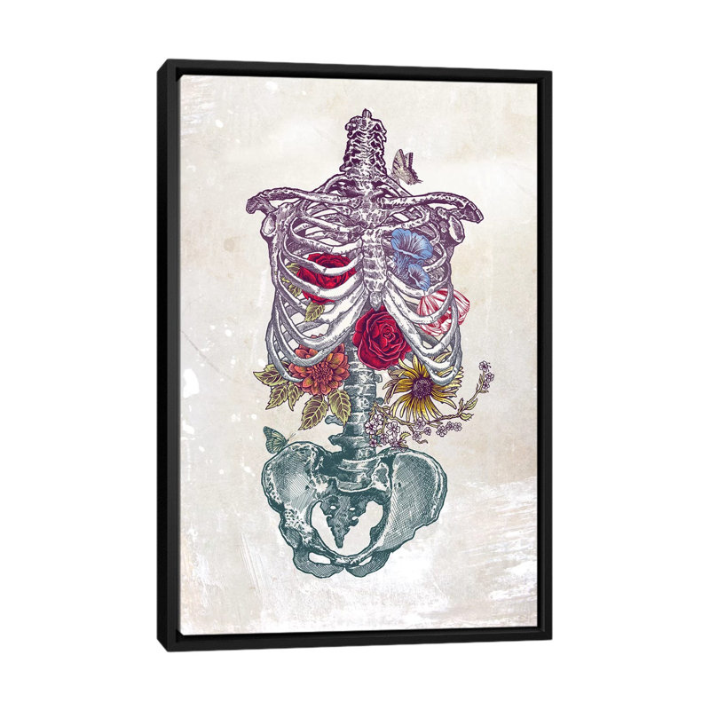 «Flowers from intérieur», impression sur toile, H 26 po x l 18 po x P 1,5 po, Toile avec cadre noir, Pas de tapis
