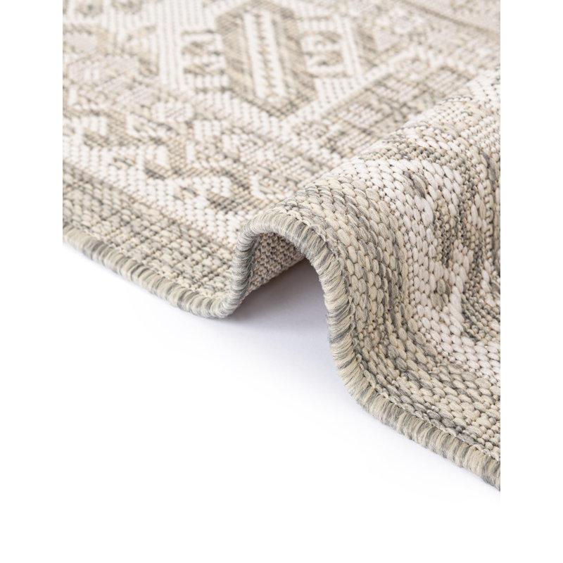 Danera Southwestern Beige Indoor / Outdoor Area Rug, Rectangle 5'3" x 7'1"