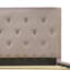 Ensemble de chambre à coucher 2 pièces - Base de lit capitonnée à boutons pleine grandeur - Tête de lit tapissier en velours taupe brun et table de chevet à finition jacobine-491989083-491989084