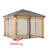 Sunjoy Universal Mosquito Netting for Wood Framed Gazebos, 4-Panel Screen Walls for Outdoor Patio with Zipper (Mosquito Net Only)-55879922