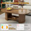 Table basse ovale de style Mid-Century cannelé avec base double et tablette de rangement pour le salon ou le bureau.