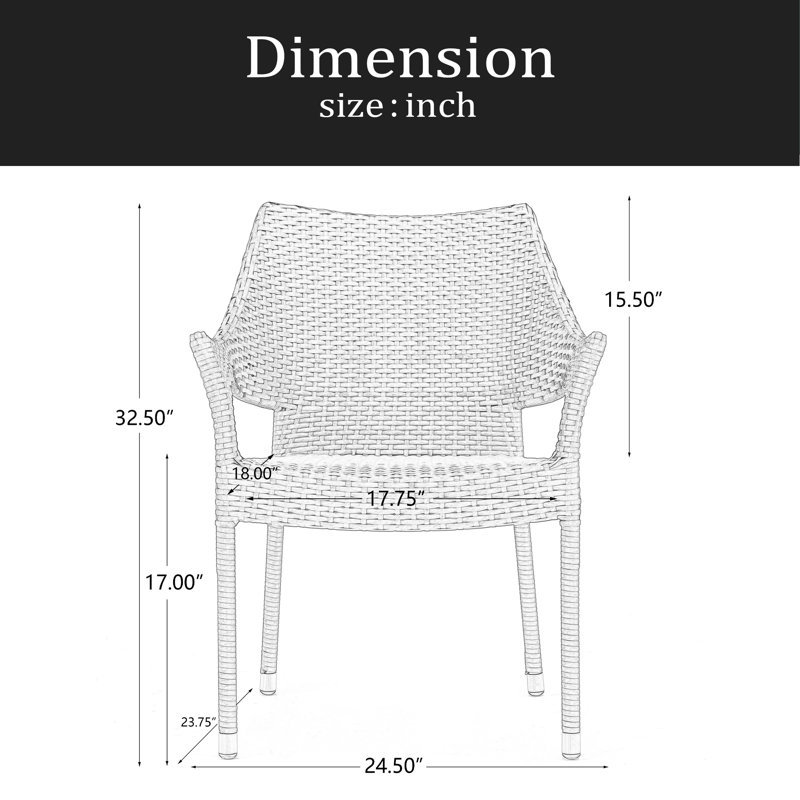 Wicker Chair Set(3Pcs)