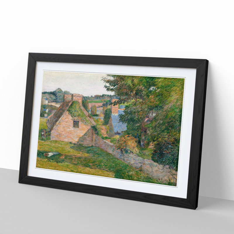 The Field of Derout-Lollichon by Paul Gauguin - Picture Frame Painting, 36cm H x 48cm W x 2cm D, Black