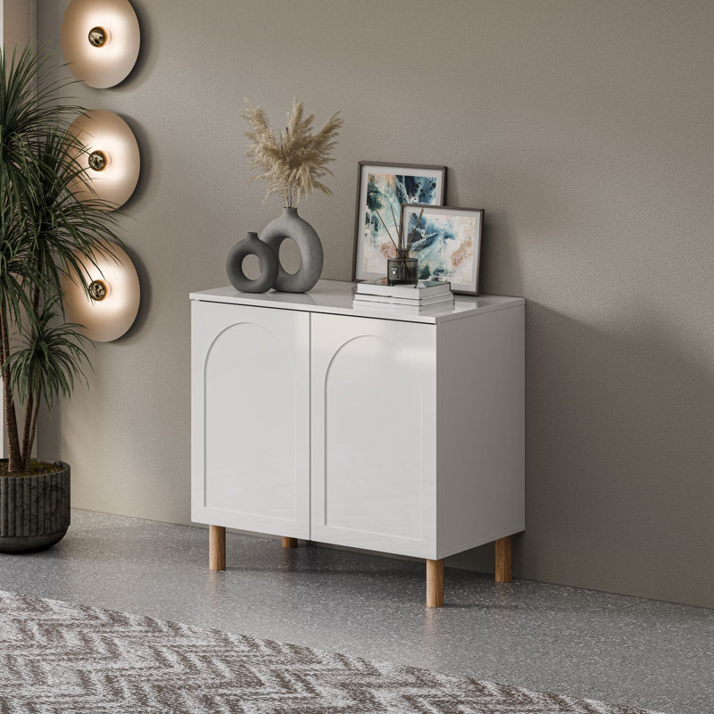 Bohem Sideboard with MDF Doors, White, 34" H x 35" W x 20" D