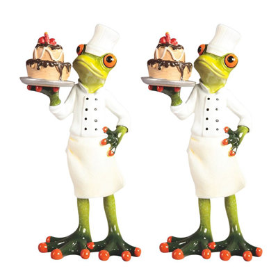 "Ensemble de 2 pièces" ICE ARMOUR H 7,5 "grenouille le chef avec une figurine de gateau