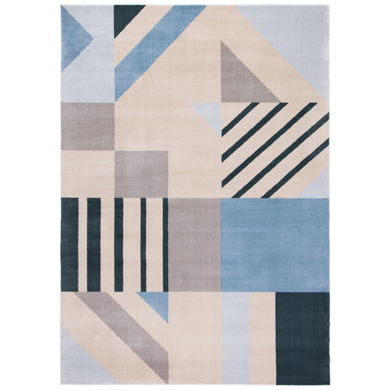 Makena Geometric Hand Woven Area Rug, Rectangle 122 x 183 cm